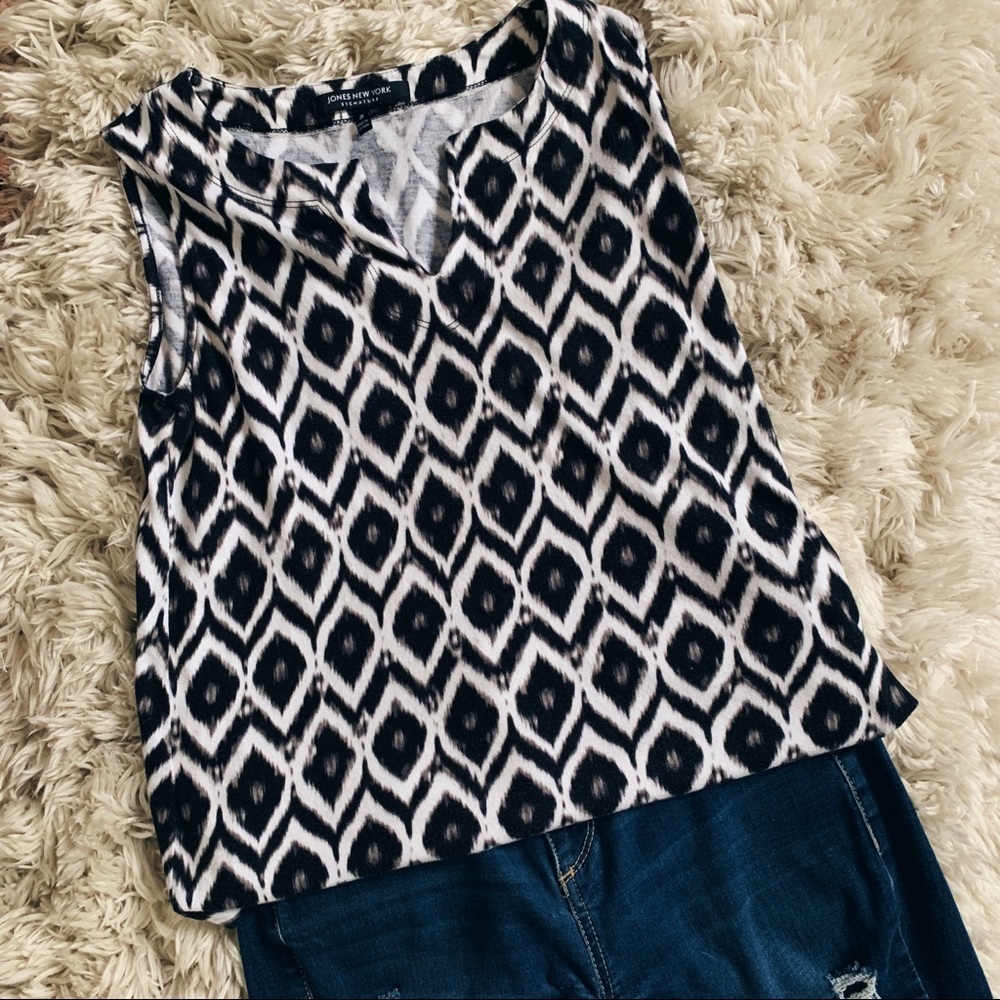 Jones New York Sleeves Printed Top | Small